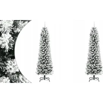 Vánoční stromek 120 cm, Umělý, PVC a PE, úzký zasněžený vánoční stromek