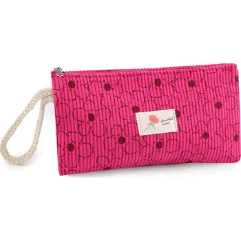 Kosmetická taška Textilní pouzdro na drobnosti květy 18,5x10 cm, střední, 4 pink