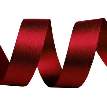 Stuha Atlasová stuha oboulící šíře 24 mm, střední, 646 granátová