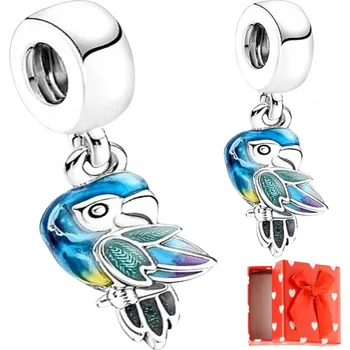Přívěsek Stříbrný přívěsek Charms Rajská Papouška, korálek, ryzost s925 + KRABIČKA