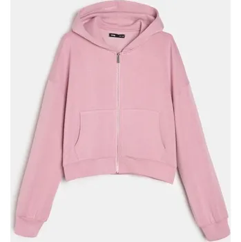 Dámská mikina Sinsay - Oversize mikina na zip s kapucí - růžová - 119GZ-30X - 119GZ-30X-L