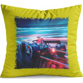 Polštář POLŠTÁŘ ŽLUTÝ DÁREK - FORMULE F1 ZÁVODY SPORT