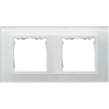 vypínač Rámeček 2 násobný, skleněný, Simon 82 Nature 82627-30, bílá