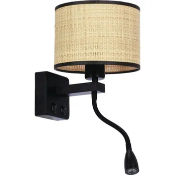 Nástěnné svítidlo Nástěnná lampa Polo lampa černá 1x40W E27+2W LED stínidlo béžová