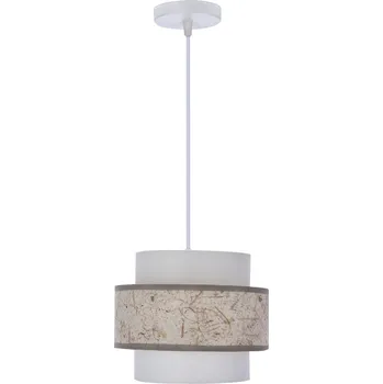 Calmi závěsná lampa bílá 1x40W E27 stínidlo bílá+béžová