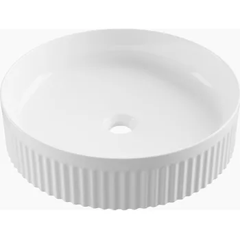 Umyvadlo Gamma Frezja, kulaté umyvadlo na desku 425x425x105 mm, bílá lesklá, GMA-UC-FREZJAOK