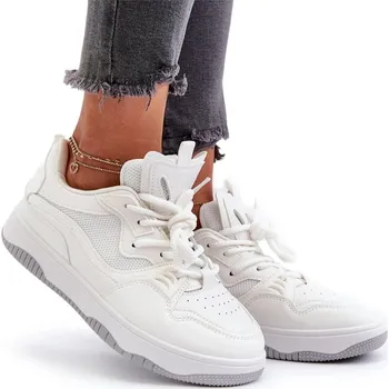 Dámské tenisky DÁMSKÉ TENISKY NA PLATFORMĚ MÓDNÍ ŠEDÉ 39