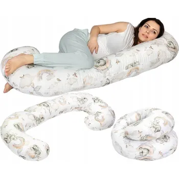 Těhotenský a kojicí polštář BABYMAM PREMIUM 300 cm 3v1 - Sloník na obláčku