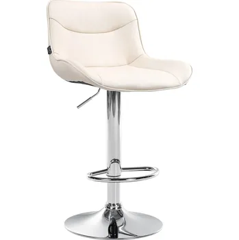 Barová židle LRCZ Koženková barová židle Vonore Barva: černá, Barva rámu: bílá