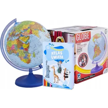 Glóbus POLITICKÝ GLOBUS 22 CM + APLIKACE + ATLAS PRO DĚTI