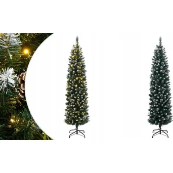 Vánoční stromek 150 cm, Umělý, úzký vánoční stromek, 150 LED světýlek