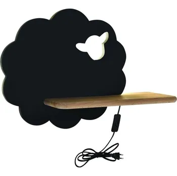 Nástěnné svítidlo Dětská LED lampička na zeď do zásuvky SHEEP - 5W, 4000K (denní bílá), černá