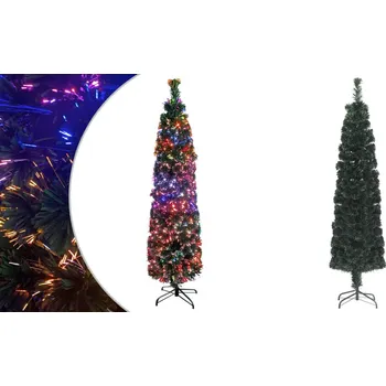 Vánoční stromek 150 cm, Umělá, optické vlákno, úzký vánoční stromek se stojanem