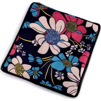 Skládací nákupní taška se zipem pevná 38x44 cm - 53 modrá berlínská květ