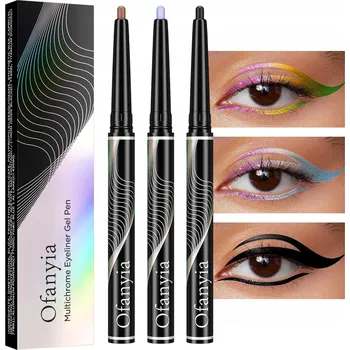 Oční linky 3x oční linky 24h voděodolné lesklé metalické mix barev