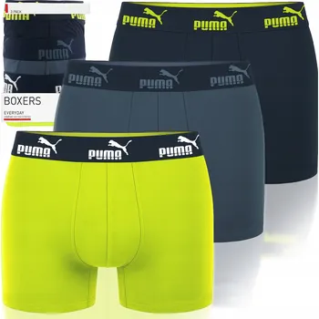 Pánské spodní prádlo Puma Pánské boxerky Lime Blue Bavlna 3 kusy Velikost M