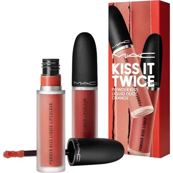Rtěnka MAC - Kiss It Twice Powder Kiss Liquid Duo Sady Vínová unisex