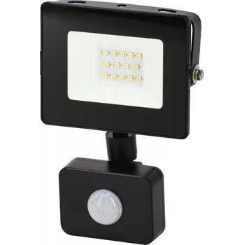 LED reflektor SMD 230V 10W 4000K 800LM IP65 ČERNÝ S POHYBOVÝM ČIDLEM