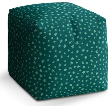 Taburet Sablio Taburet Cube Zelené hvězdy: 40x40x40 cm