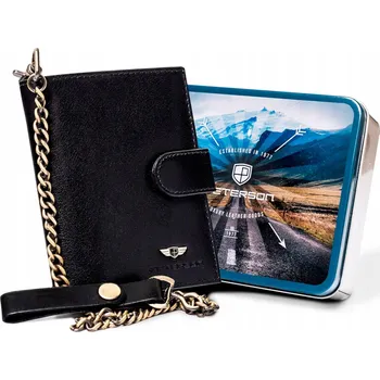 Peněženka Peterson peněženka z pravé kůže černá PTN 303ZŁ-2-1-1 BLAC - muž