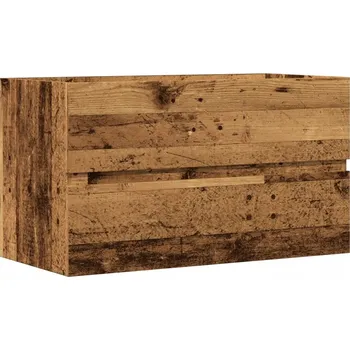 Koupelnový nábytek Závěsná koupelnová skříňka, staré dřevo, 80x38,5x45 cm
