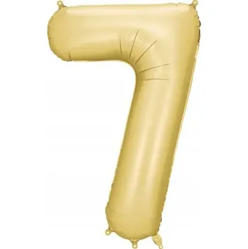 FÓLIOVÝ BALÓNEK ČÍSLICE 7 SATÉNOVĚ ZLATÝ VELKÝ 86 cm NAROZENINY
