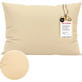 Povlečení POVLEČENÍ NA POLŠTÁŘ 50x70 cm BAVLNA 100% HLADKÁ PEVNÁ BÉŽOVÁ KVALITNÍ