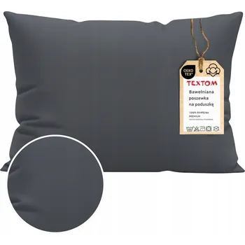 Povlečení POVLEČENÍ NA POLŠTÁŘ 50x70 cm BAVLNA 100% HLADKÁ PEVNÁ TMAVĚ ŠEDÁ KVALITNÍ