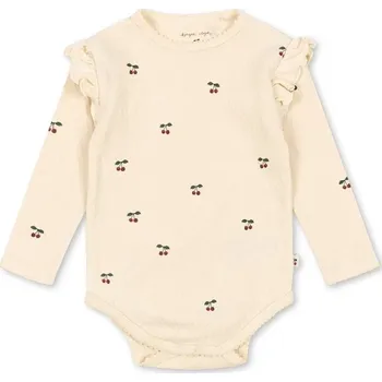 Kojenecký body Bavlněné kojenecké body Konges Sløjd SUI FRILL BODY GOTS KS104002.9BYA béžová 02X, vel. 92