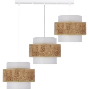 Korkové závěsné svítidlo bílé 3x40W E27 stínidlo bílé+béžové
