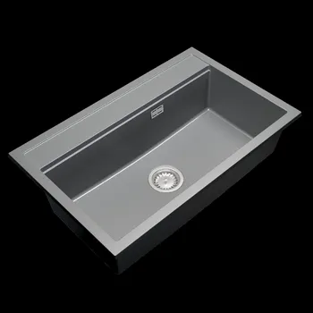 Granitový dřez Gamma Advance, 1-komorový granitový dřez 805x505x210 mm, šedá, GMA-ZLE000119