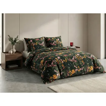 Povlečení Mikroplyšové povlečení MYSTIC GARDEN tmavě zelené Rozměr povlečení: 2 ks 70 x 90 cm | 200 x 220 cm