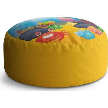 Taburet SABLIO taburet Circle Podmořský svět 40x50cm | vnitřní vak v ceně