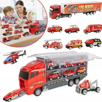 autíčko Autopřepravník Tir Náklaďák Sada 11 ks Auta Stavební Autíčka Auta Stroje