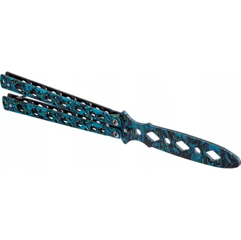 Kuchyňský nůž Tréninkový motýlek, motýlkový nůž DIAMOND CS:GO, blue skull (modrá lebka)