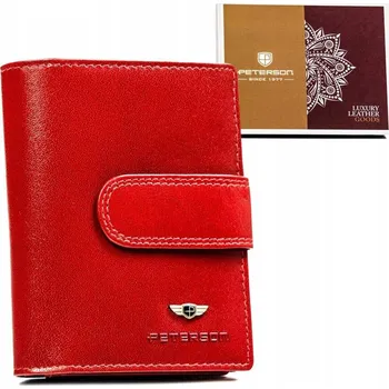 Peněženka Peterson peněženka z pravé kůže červená - dámská
