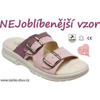 Dámská zdravotní obuv SANTÉ N/517/51/48/57/SP RŮŽOVÁ zdravotní pracovní pantofel , starorůžová - 42