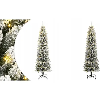 Vánoční stromek 120 cm, Umělý vánoční stromek, 150 LED světýlek, zasněžený