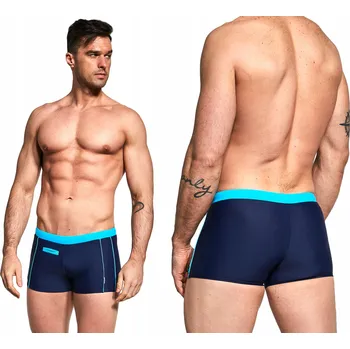 Pánské plavky Pánské plavky boxerky s KAPSOu námořnická modrá-modrá Dawi M 10 r XXL