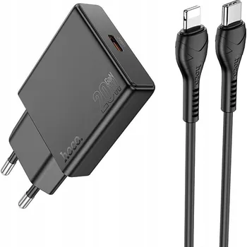 HOCO síťová nabíječka slim USB-C + kabel Lightning PD QC 30W N37 černá