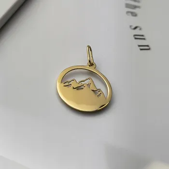 Přívěsek Zlatý přívěsek Hory v kruhu - možnost gravírování, ryzost 585