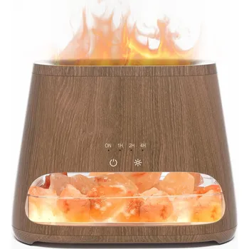 Aroma difuzér Difuzér vůně 2v1 solná lampa efekt plamene Aromaterapie zvlhčovač