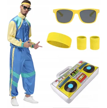 Karnevalový kostým Retro Karnevalový Kostým 80. léta Teplákovka Unisex Kostým pro dospělé Velikost S