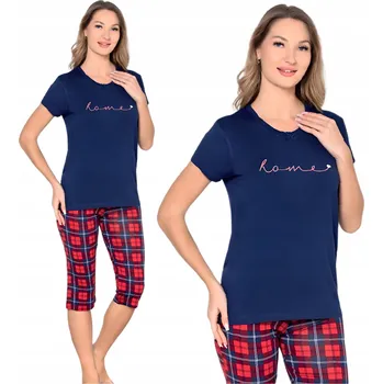 Dámské pyžamo Dámské pyžamo z viskózy, pohodlné a módní, krátký rukáv, ELEGANTNÍ kostkovaný vzor, velikost M