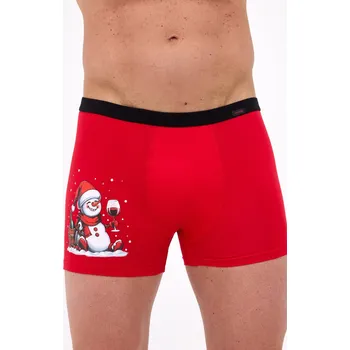 Pánské spodní prádlo VÁNOČNÍ BOXERKY 007 Z/25 červená XXL