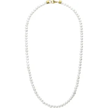 Náhrdelník Manoki Pánský perlový náhrdelník Giorgio Gold - 6 mm perla WA754G Zlatá 50 cm Bílá