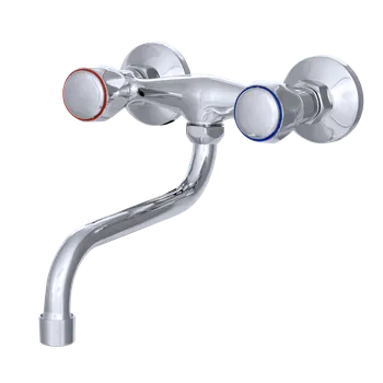 Vodovodní baterie Gamma Clasic S, nástěnná dřezová baterie 150mm, chromová, GMA-BCCS-S-CH