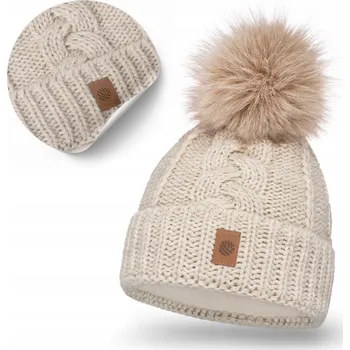 Čepice PaMaMi zimní čepice beanie béžová, univerzální velikost
