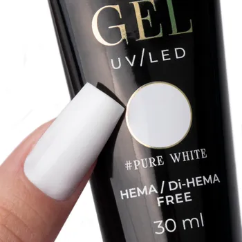 Přípravek na nehty Molly Nails Acrylgel Hema/di-Hema free Pure White, 30ml