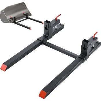 Vidle Paletové vidle VEVOR, upínací zařízení na paletové vidle 907 kg, celková délka 109 cm, vysoce odolné traktorové vidle s nastavitelnou stabilizační tyčí pro traktorové příslušenství, nakladač a smykem řízený nakladač, černé